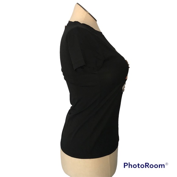 SISTER Fashion Black Basic Women T-Shirt Size M Cotton Short Sleeve Round Neck - Picture 3 of 9